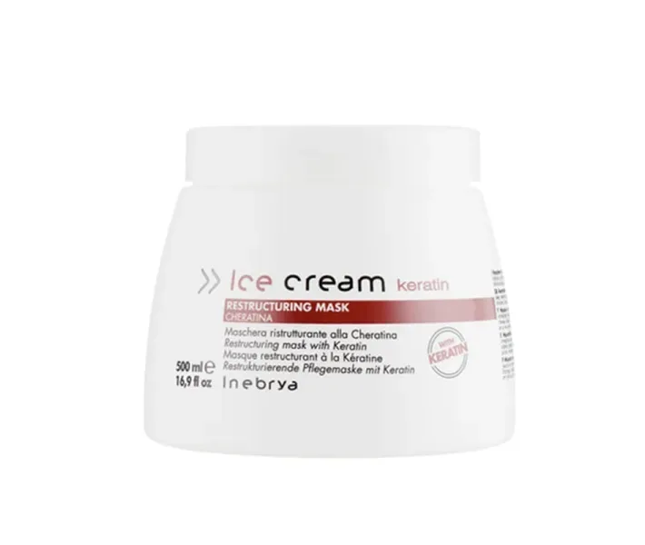 Inebrya Ice Cream Keratin Restructuring Mask — відновлювальна маска з кератином, 500 мл