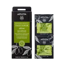 Скраб Apivita EXPRESS BEAUTY глибоке відлущування шкіри обличчя з оливою 2*8 мл