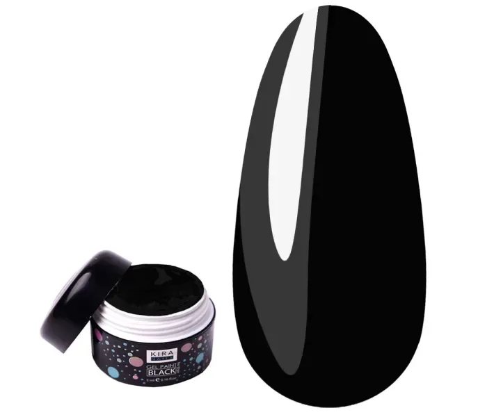Гель-фарба Kira Nails No Wipe, Black, 5 мл (0088314)