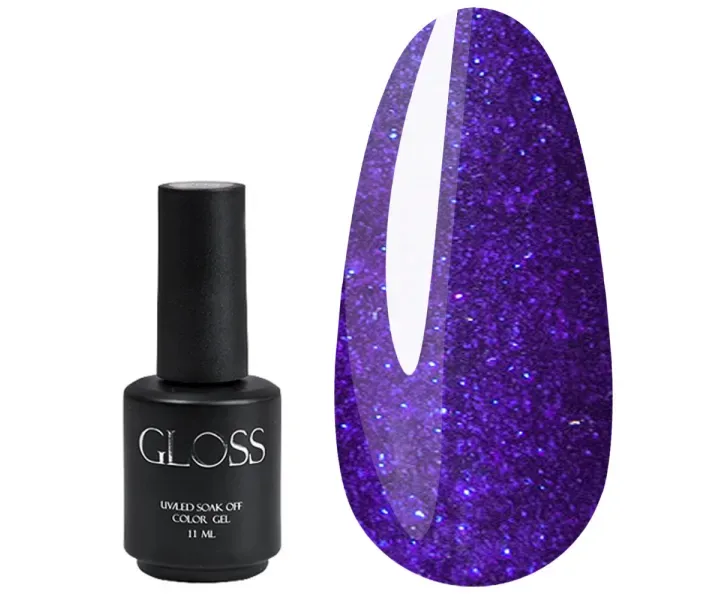 Гель-лак Gloss №403 - темний синій, мікроблиск, 11 мл (0073247)