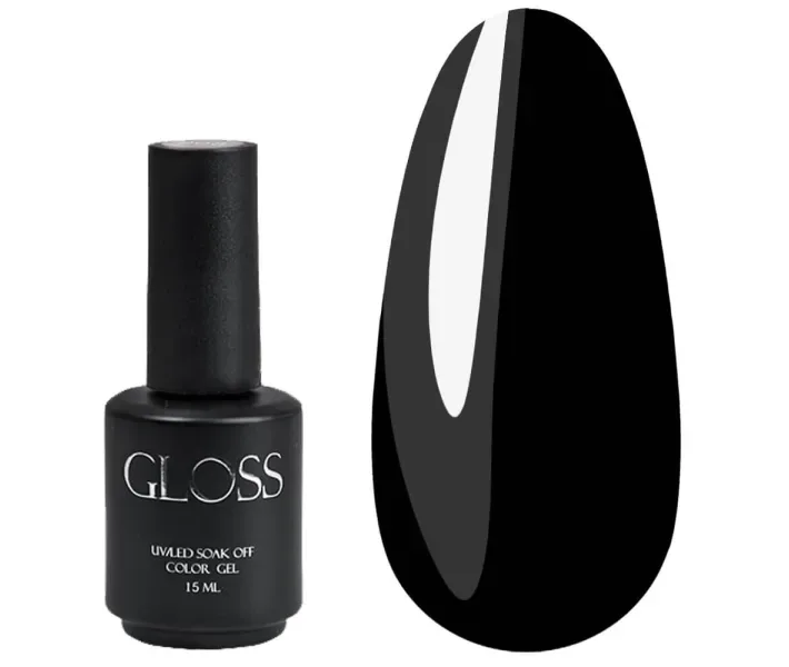 Гель-лак Gloss №300 - чорний, 15 мл (0073226)