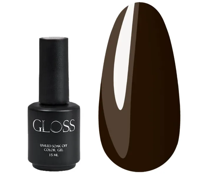 Гель-лак Gloss №313 - темний коричневий, 15 мл (0073239)