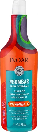 Inoar Bombar - Безсульфатний шампунь вітамін С для росту волосся