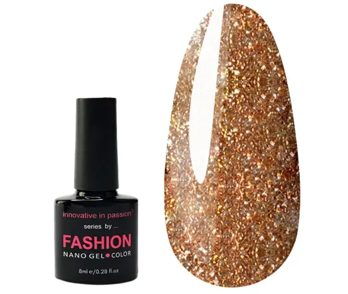 Гель-лак Innovative In Passion Fashion №256 - червоне золото з блискітками, 8 мл (0087151)