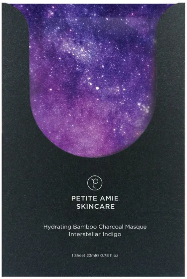 Petite Amie Hydrating Bamboo Charcoal Masque, Interstellar Indigo - Вугільна маска для обличчя "Зволожуюча"