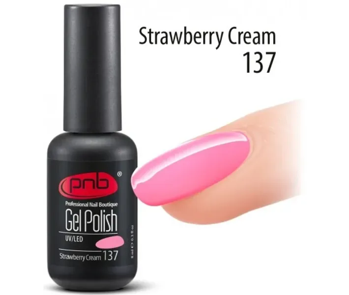 Гель-лак PNB №137 - Strawberry Cream - блідо-рожевий, 8 мл (0059804)