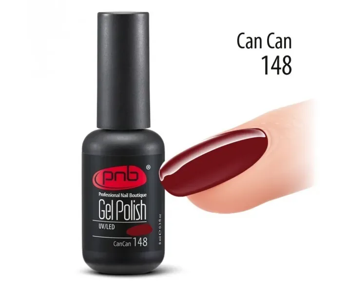 Гель-лак PNB №148 - Can Can - винний, 8 мл (0061408)