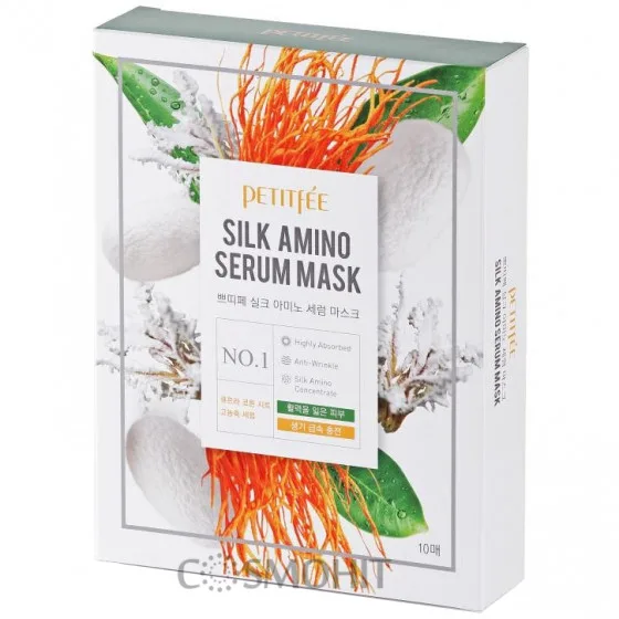 Petitfee&Koelf Gold Silk Amino Serum Mask - Маска для обличчя з протеїнами шовку