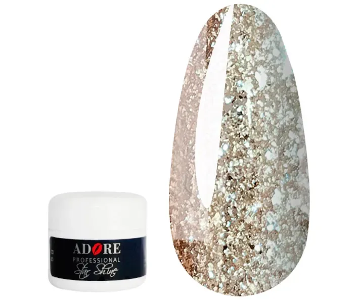 Глиттер-гель ADORE Star Shine Gel №05 - бледный бронзовый, 5 мл (0068581)