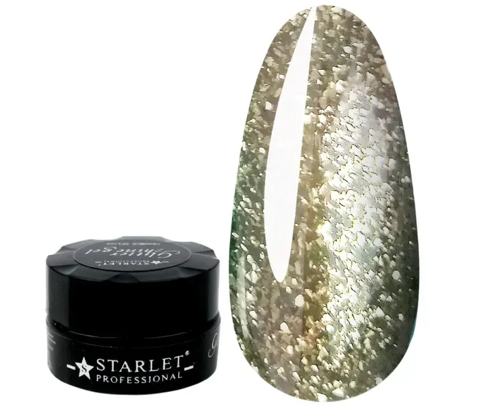 Глиттер-гель Starlet №10 - серо-зеленый, 10 мл (0067763)
