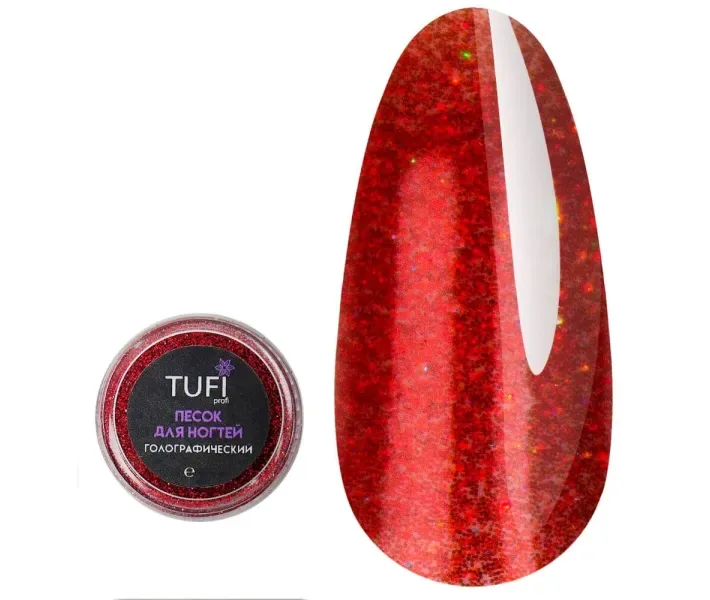 Песок для ногтей голографик Tufi Profi
