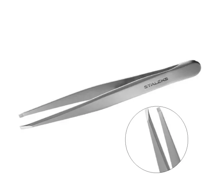 Пінцет для брів Staleks Beauty & Care 10 Type 2 (вузькі прямі кромки) (0081122)