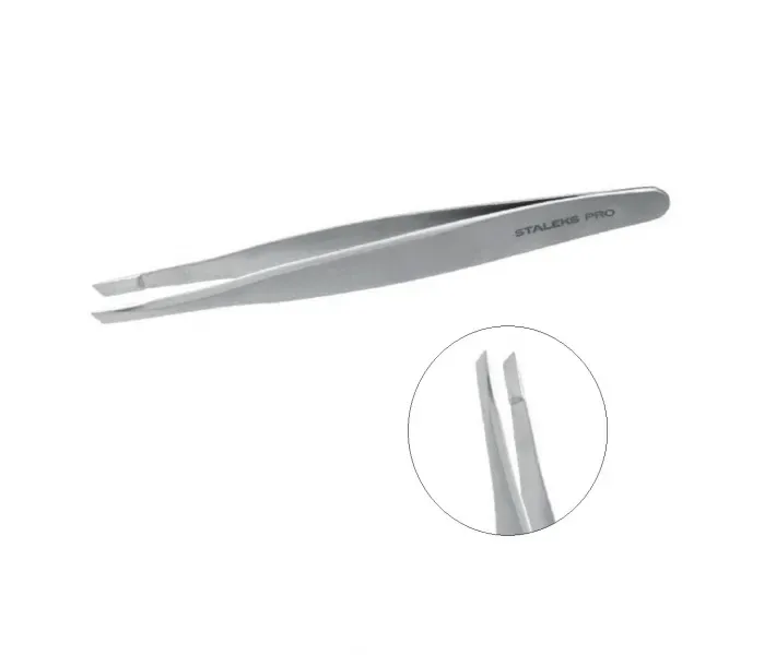 Пінцет для брів Staleks Pro Expert 20 Type 4 (вузькі скошені кромки) (0081233)