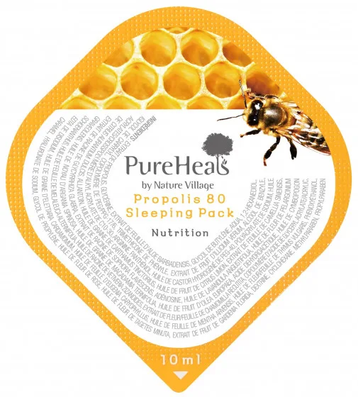PureHeal's Propolis 80 Sleeping Mask - Нічна зволожуюча маска для обличчя з екстрактом прополісу