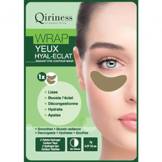 Qiriness Le Wrap Yeux Hyal-Eclat Radiant Eye Contour Mask - Омолоджуючі гідрогелеві патчі для очей