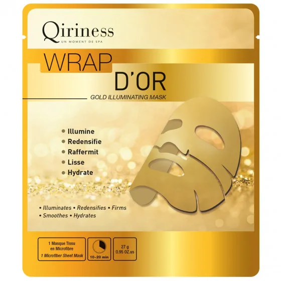 Qiriness Wrap d’Or Gold Illuminating Mask - Маска гідрогелева з 24-каратним золотом