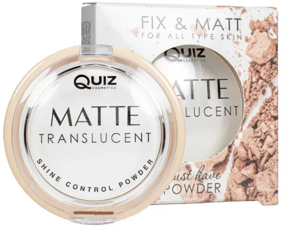 Quiz Cosmetics MatteTranslutent Matt and Fix - Напівпрозора матова пудра