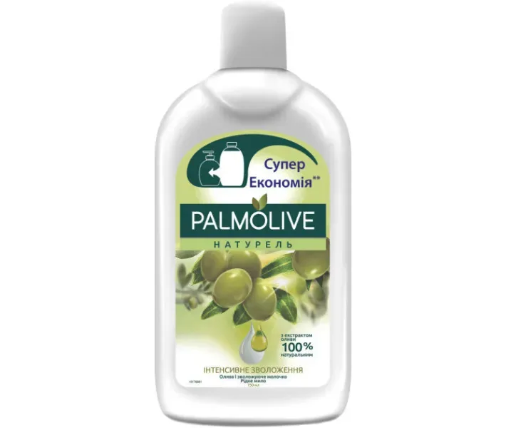 Мило рідке Palmolive Натурель Інтенсивне Зволоження Олива та зволожуюче молочко, змінний блок, 750 мл
