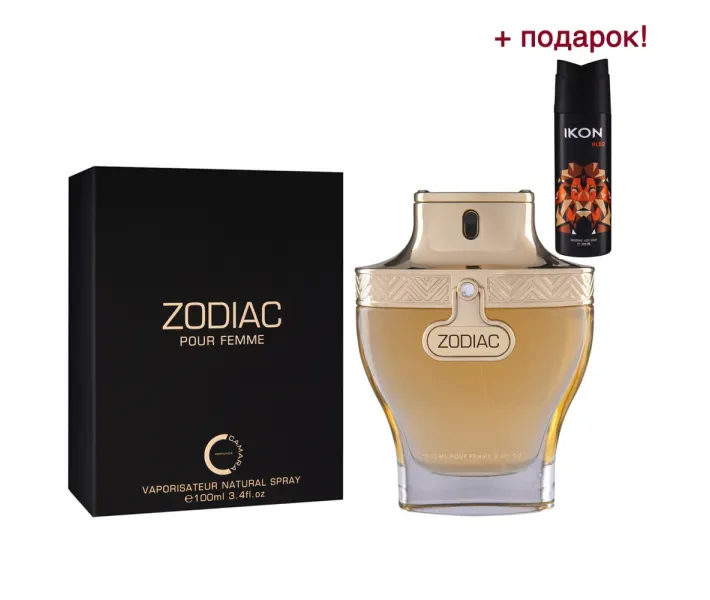 Парфумована вода для жінок Camara Zodiac 100мл (MM41209) + парфюмований чоловічий дезодорант Ikon Leo (MM43401) в подарунок!