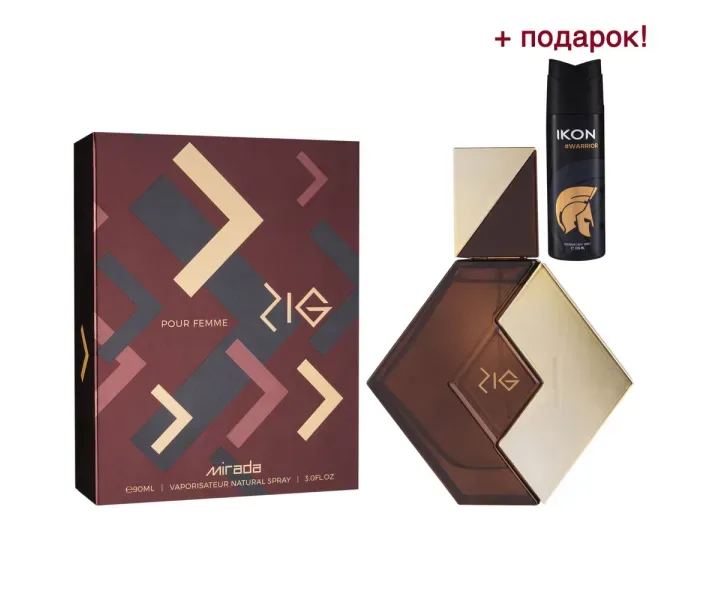 Парфумована вода для жінок Mirada Zig 90мл (MM40207) + парфюмований чоловічий дезодорант Ikon Warrior (MM43408) в подарунок!