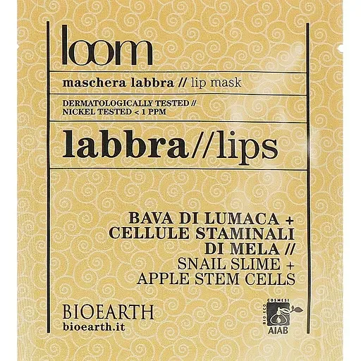 Маска для губ Bioearth Loom на основі муцину равлика і стовбурових клітин яблука 3 мл