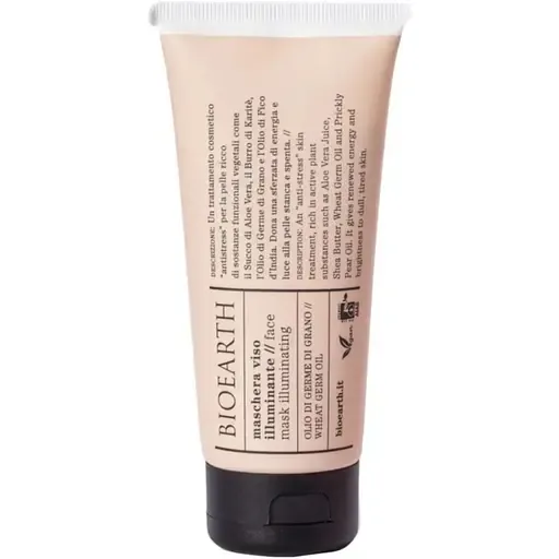 Маска для обличчя Bioearth M&S Illuminating Face Mask коалінова, антиоксидантна та освітлююча з глибоким зволоженням для тьмяної шкіри 100 мл