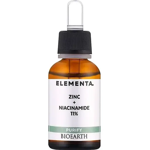 Сироватка для обличчя Bioearth Elementa Purify Zinc + Niacinamide 11% 30 мл