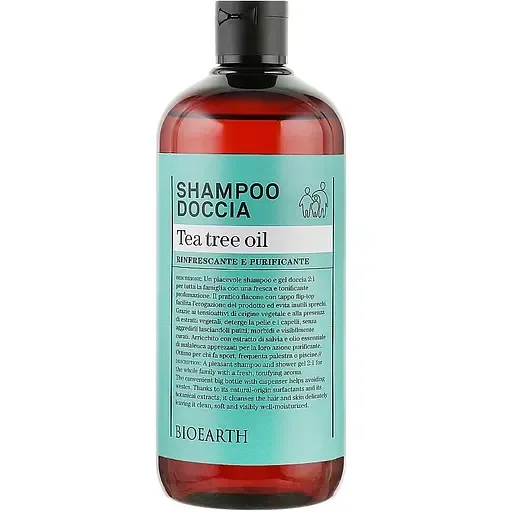 Шампунь і гель для душу 2 в 1 Bioearth Tea Tree Shampoo & Body Wash 500 мл