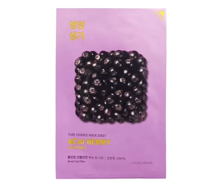 Тканинна маска для обличчя Holika Holika Pure Essence Mask Sheet Acaiberry з ягодами асаї, 20 мл