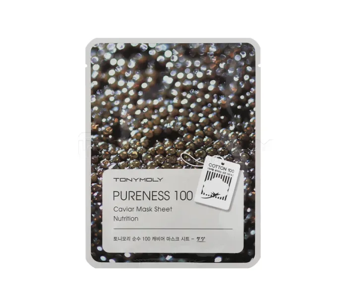 Тканинна маска з екстрактом чорної ікри Tony Moly Pureness 100 Nutrition Caviar Mask Sheet, 21 мл