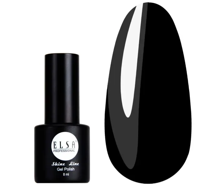 Гель-лак Elsa №002 Shine Line - чорний, 8 мл (0082258)