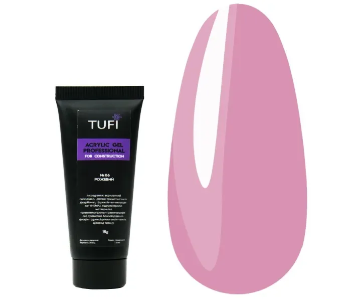 Акрил-гель Tufi Profi №06 - розовый,15 г (0095485)