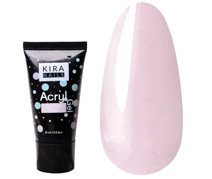 Kira Nails Acryl Gel Glitter Pink, 30 г (0088626)