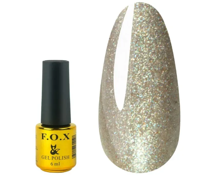 Гель-лак FOX Pigment №037 - бежевий з блискітками, 6 мл (0056405)