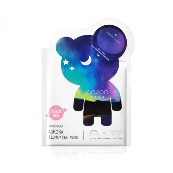 The Oozoo Oozoo Bear Aurora Illuminating Mask - Тканинна маска для сяйва шкіри обличчя "Мишка Північне сяйво"