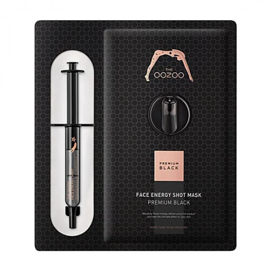 The Oozoo Face Energy Shot Mask Premium Black - Маска з чорним женьшенем і кератіназ S