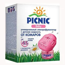 Електрофумігатор PICNIC Baby + рідина від комарів 30 мл 45 ночей
