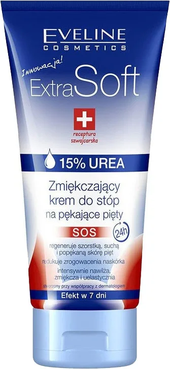 Пом'якшувальний крем Eveline для потрісканих п'ят серії extra soft, 100мл