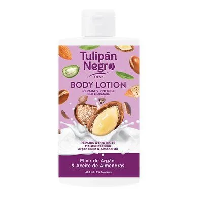 Лосьйон для тіла АРГАНОВА ТА МИГДАЛЬНА ОЛІЯ - TULIPAN NEGRO Body Lotion Argan Elixir & Almond Oil, 400 мл