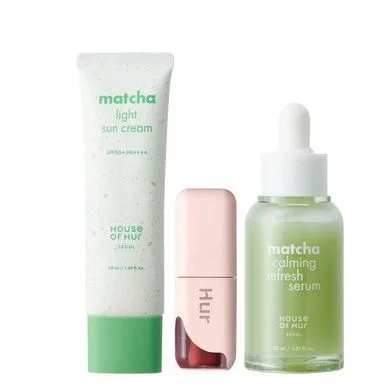 2+1 House of Hur Matcha Face Wash & Sun Cream + Glowy Tint