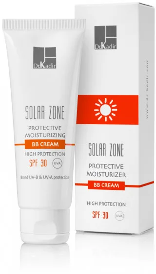 Сонцезахисний зволожуючий крем з тоном Dr. Kadir Solar Zone Moisturizing Protective BB Cream SPF30+, 75 мл