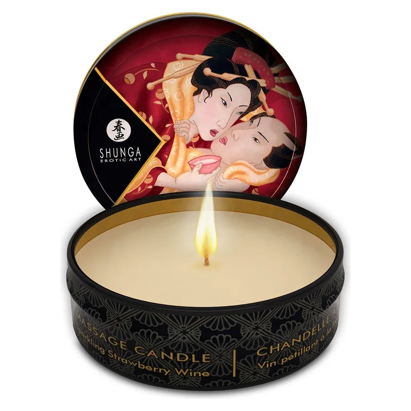 Масажна свічка Shunga MINI MASSAGE CANDLE Sparkling Strawberry Wine 30 мл