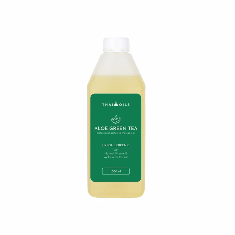 Професійна кокосова масажна олія "Thai Oils" "Aloe green tea" 3000 ml