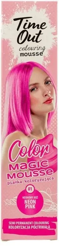 Тонуючий мус для волосся TIME OUT Color Magic Mousse відтінок 01 Neon Pink 75 мл
