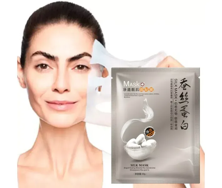 Тканинна маска з протеїнами шовку Bioaqua Silk Mask Очищаюча для шкіри обличчя очищення пір