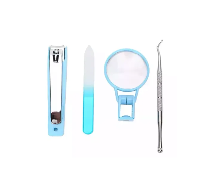 Манікюрний набір Lesko Nail Clippers C-01 (Кніпсер, Пилочка, Кюретка, Лупа) для манікюру