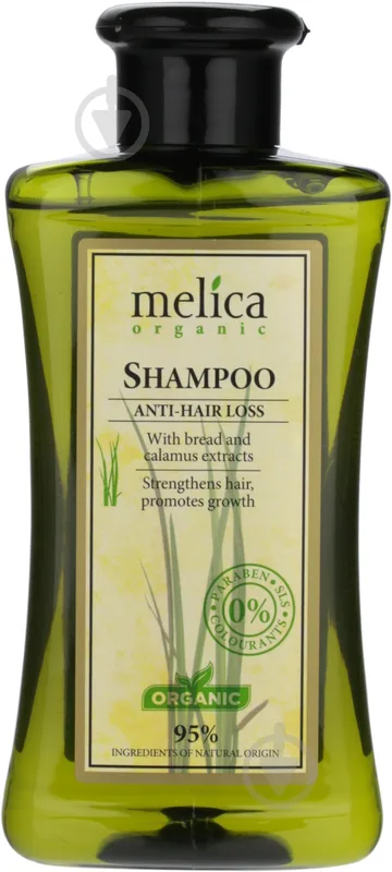 Шампунь Melica Organic з олією Ши та екстрактом аїру та житнього солоду проти випадіння волосся 300 мл