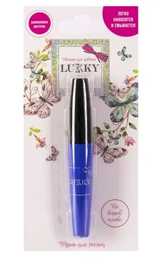 Туш для вій Lukky, з силіконовим пензликом, синій (T16736)