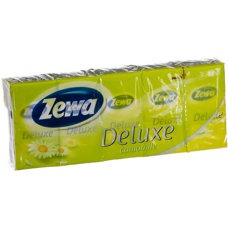 Серветки ZEWA (Зева) Deluxe (Делюкс) з ароматом ромашки 10 пачок по 10 шт