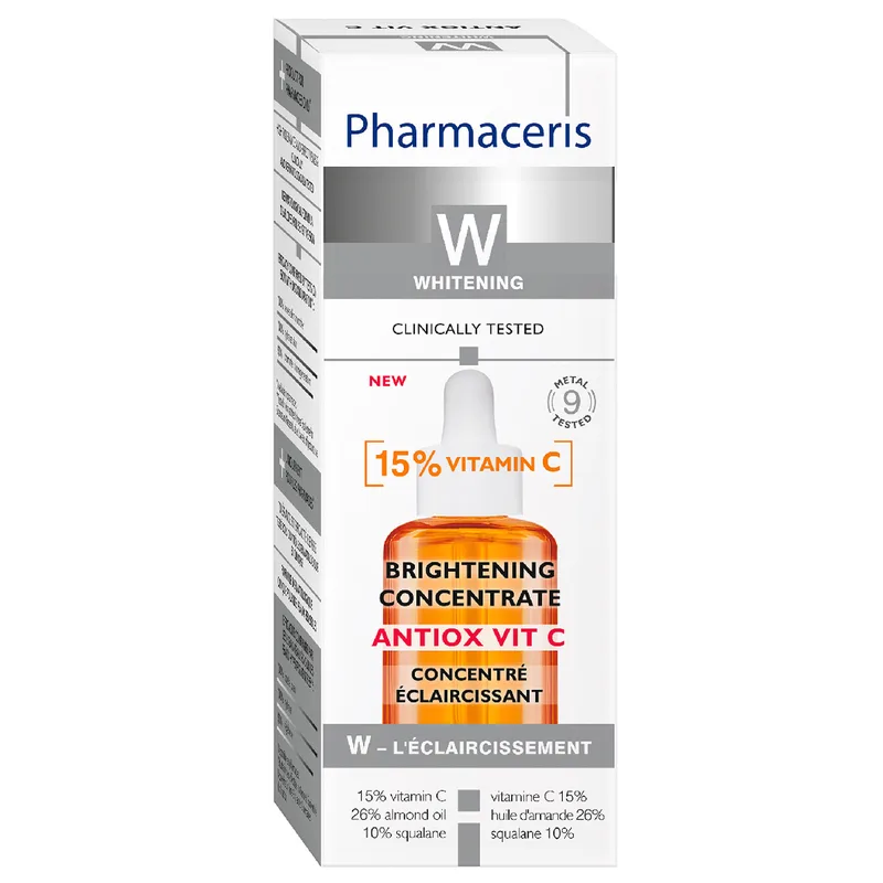 Концентрат для обличчя PHARMACERIS (Фармацеріс) W Antiox Vit C відбілюючий з 15% вмістом вітаміну С 30 мл